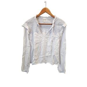 Cloth & Stone White Peasant Blouse Size M